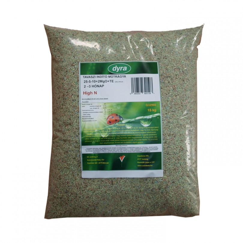 Dyra Spring starter lawn manure (25-5-10+2MgO+TE) 2-3 months 15 kg