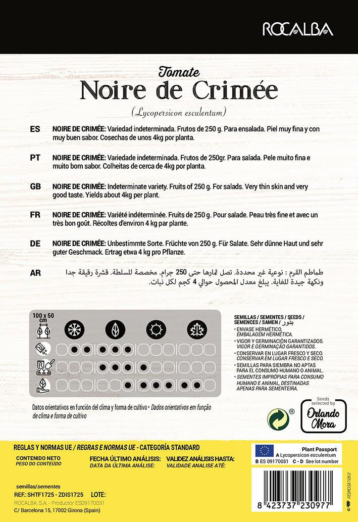 Tomato Noire de Crimée (Farmer) Rocalba 19 grains